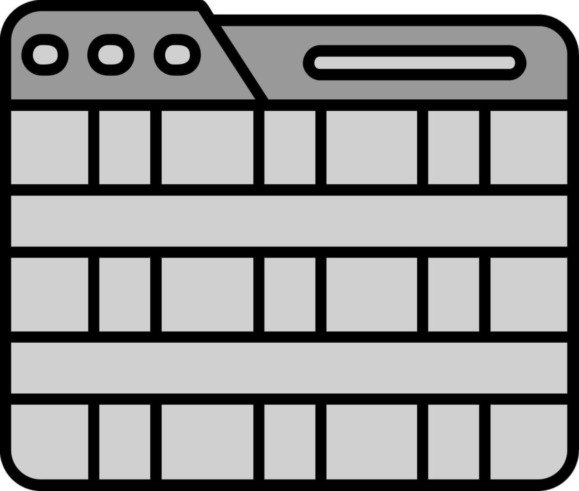 griglia linea pieno in scala di grigi icona vettore