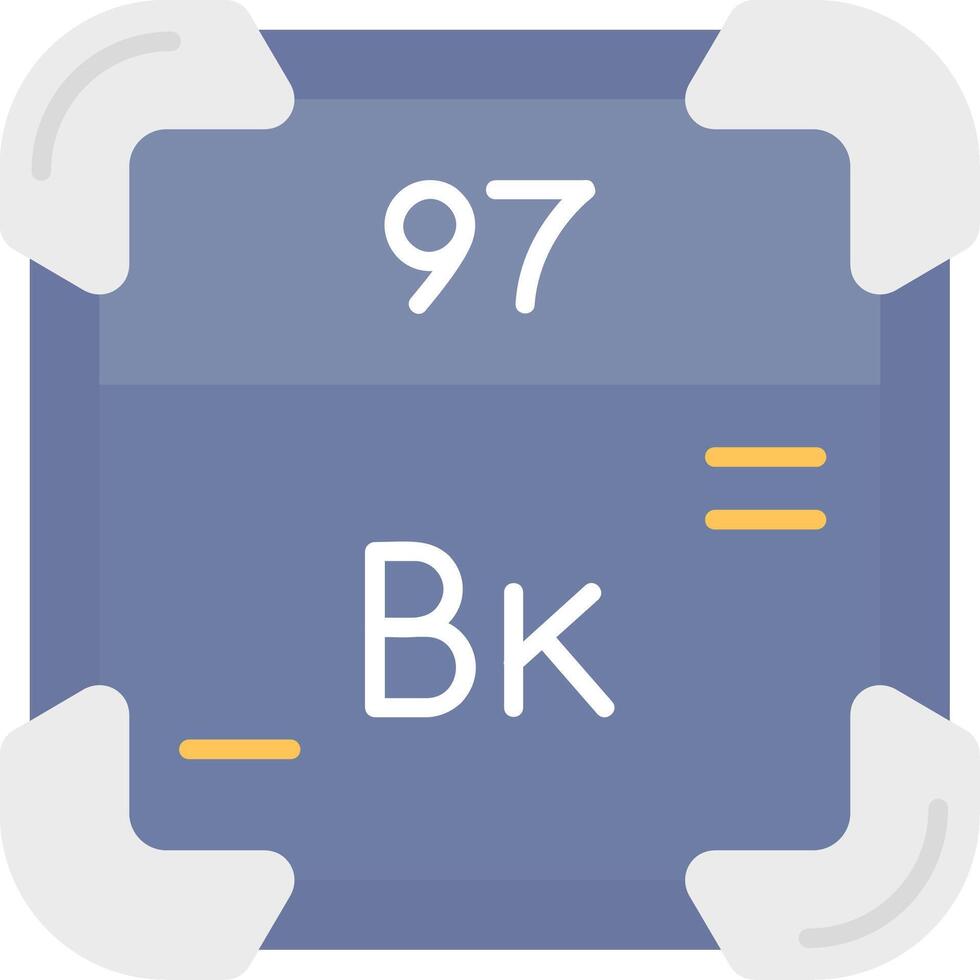 berkelium piatto leggero icona vettore