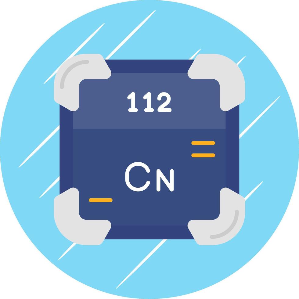 copernicium piatto blu cerchio icona vettore