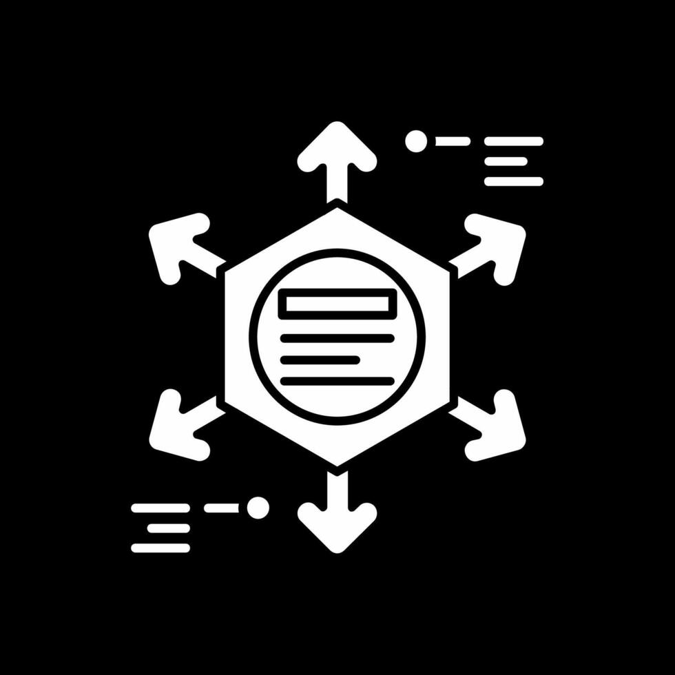 diagramma glifo rovesciato icona vettore