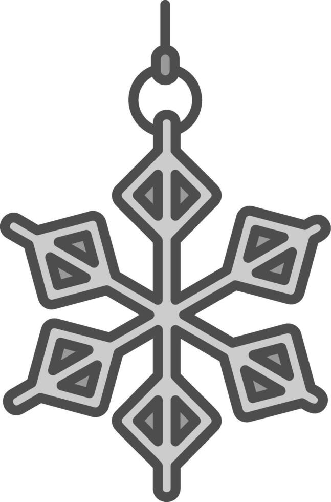 fiocco di neve linea pieno in scala di grigi icona vettore