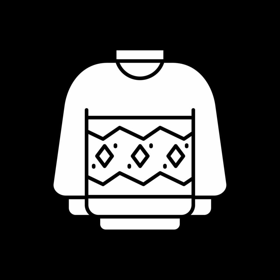 maglione glifo rovesciato icona vettore