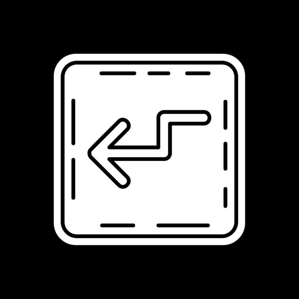zigzag glifo rovesciato icona vettore