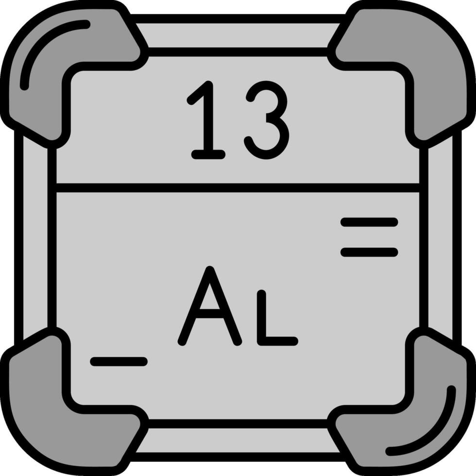 alluminio linea pieno in scala di grigi icona vettore