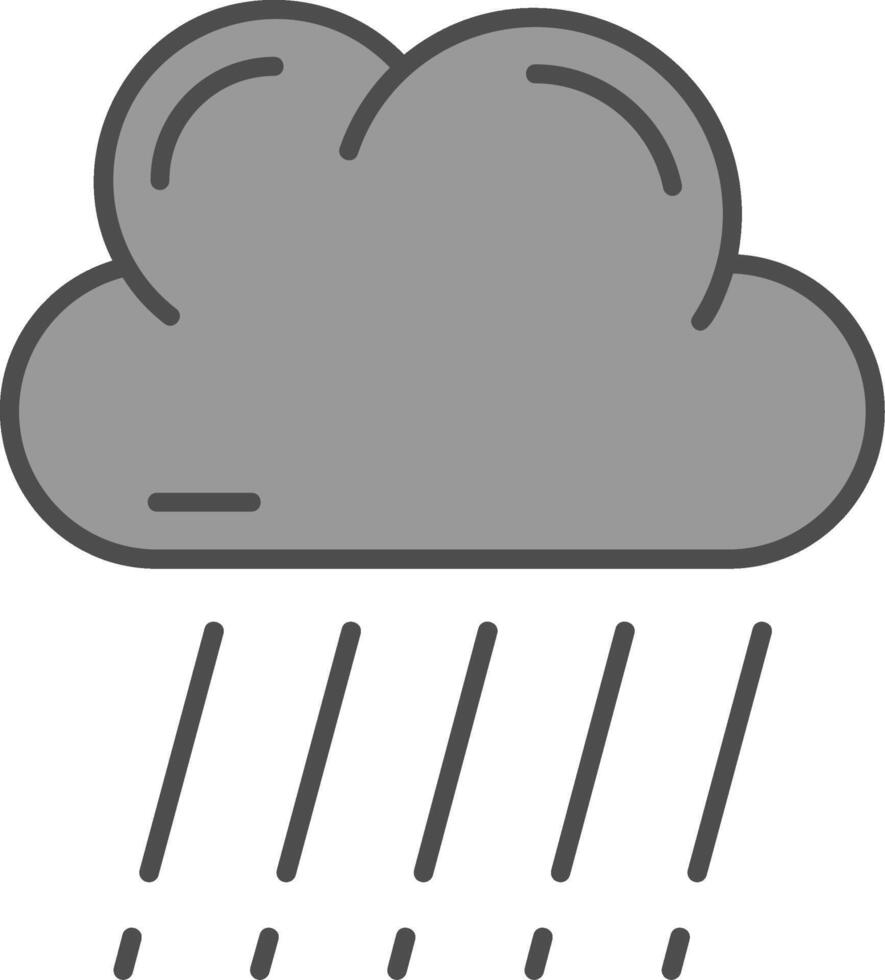 pioggia linea pieno in scala di grigi icona vettore