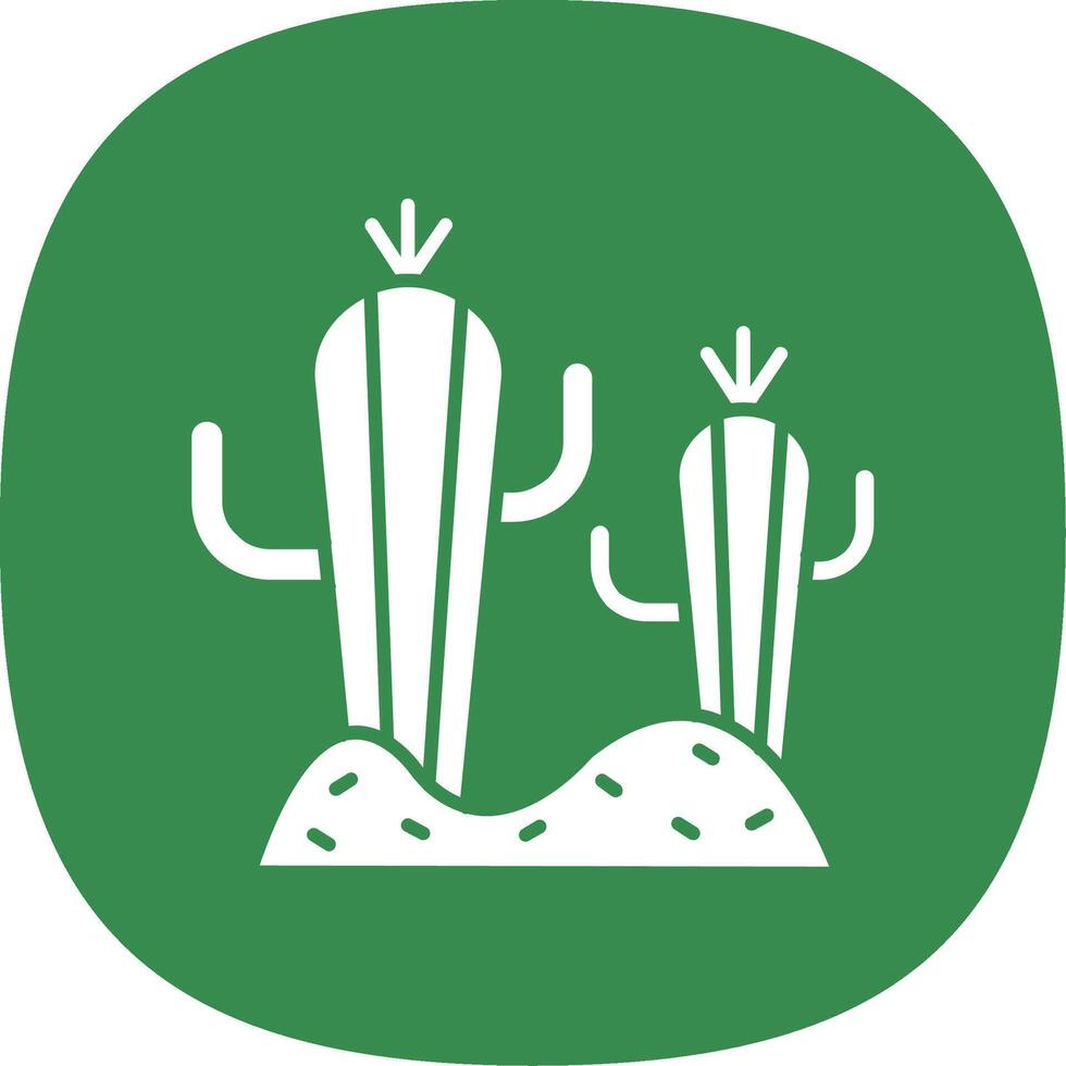 cactus glifo curva icona vettore