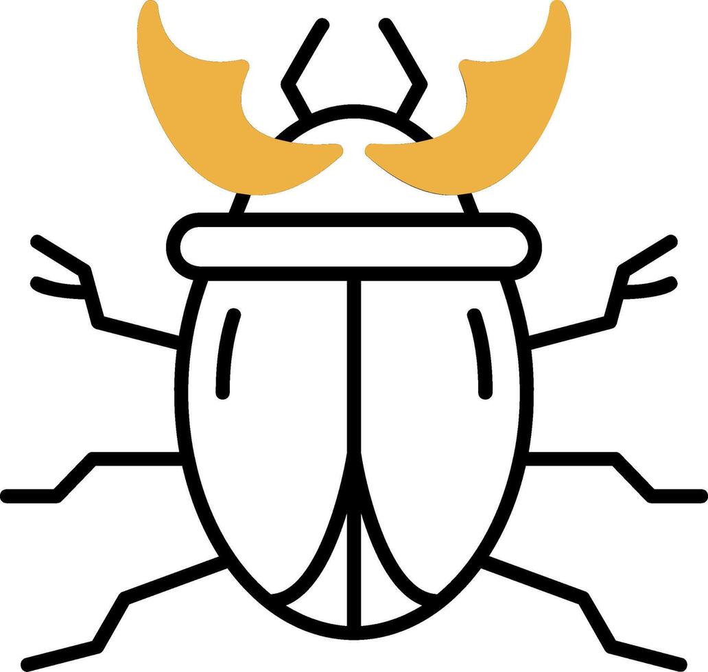 scarafaggio spellato pieno icona vettore