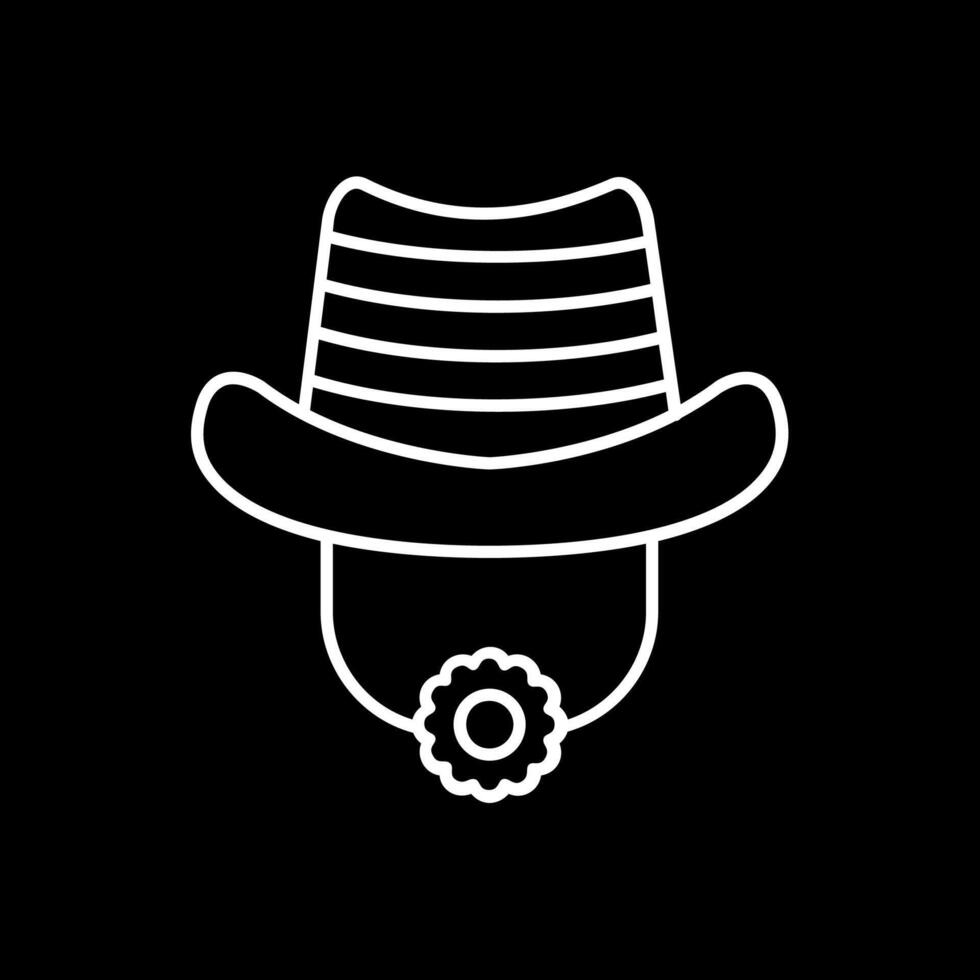 icona della linea del cappello invertita vettore