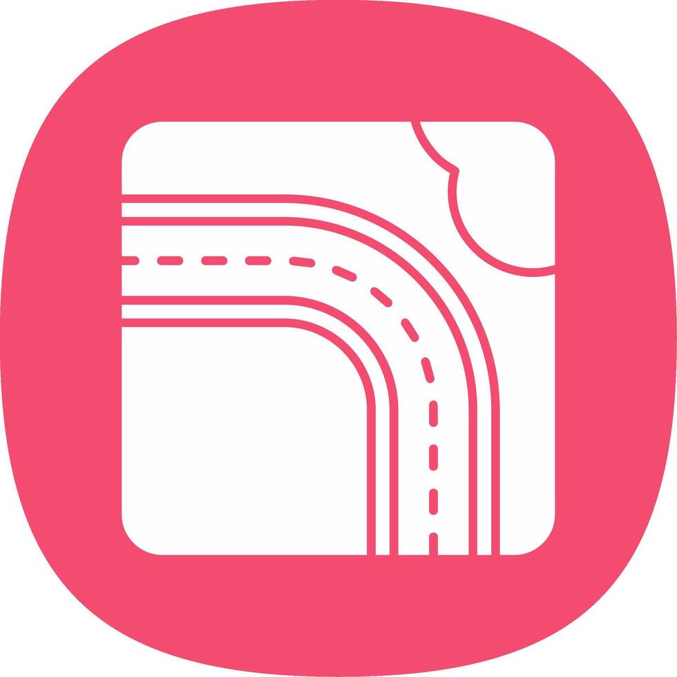 autostrada glifo curva icona vettore
