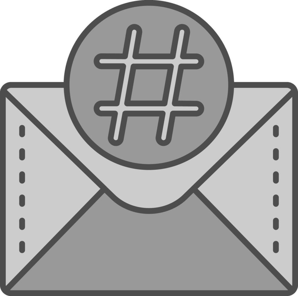 hash linea pieno in scala di grigi icona vettore