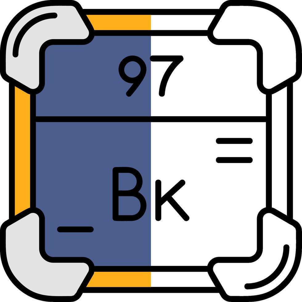 berkelium pieno metà tagliare icona vettore