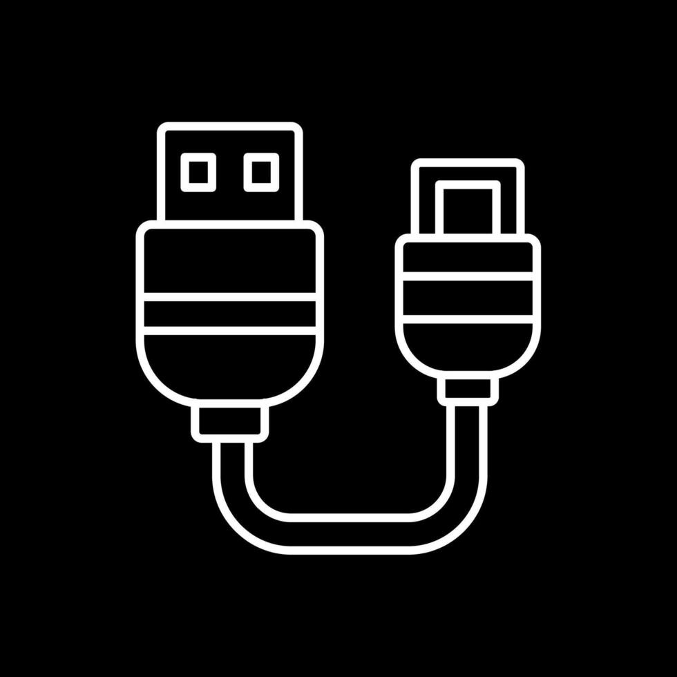 USB linea rovesciato icona vettore