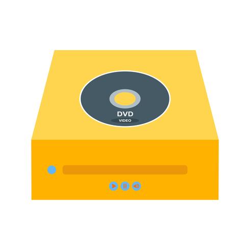 Dvd PLayer Flat Icona a più colori vettore