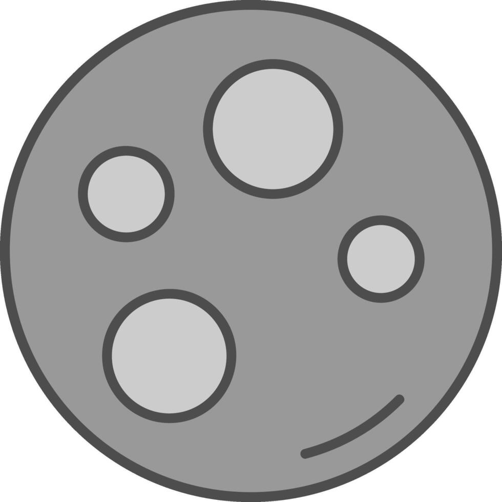 Luna linea pieno in scala di grigi icona vettore