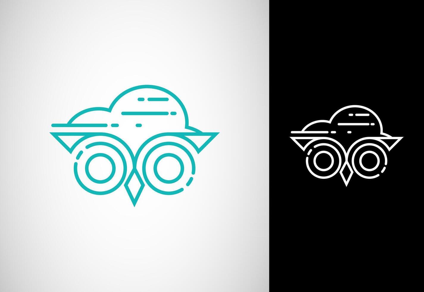 gufo occhi nube logo design vettore illustrazione. gufo e nube design vettore