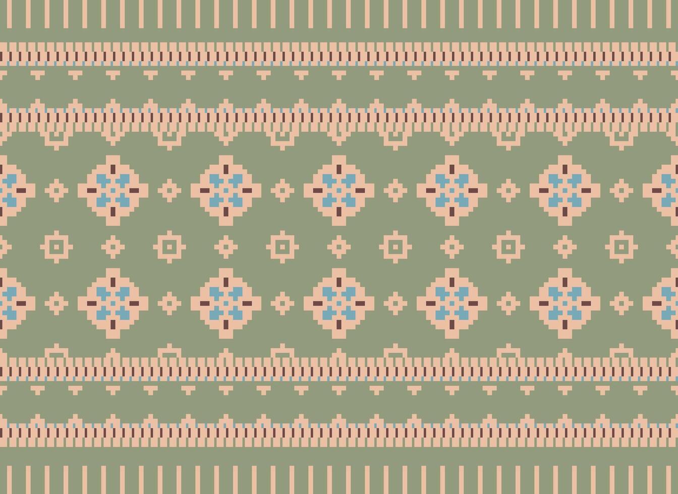 geometrico etnico modello. pixel modello. design per vestiario, tessuto, sfondo, sfondo, avvolgere, batik. maglieria, ricamo stile. azteco geometrico arte ornamento Stampa. vettore illustrazione.