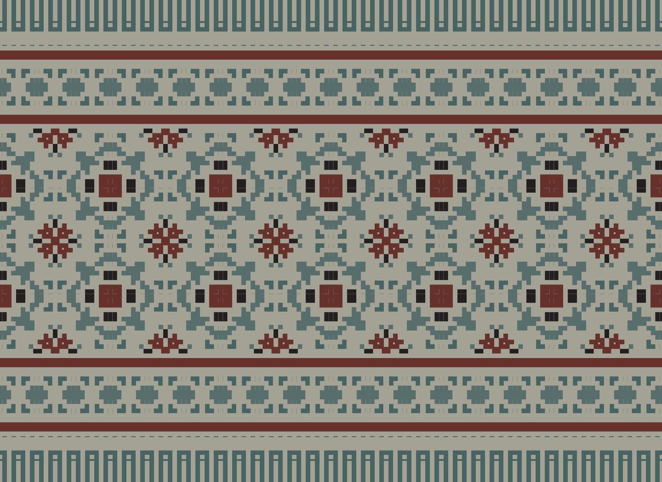 geometrico etnico modello. pixel modello. design per vestiario, tessuto, sfondo, sfondo, avvolgere, batik. maglieria, ricamo stile. azteco geometrico arte ornamento Stampa. vettore illustrazione.