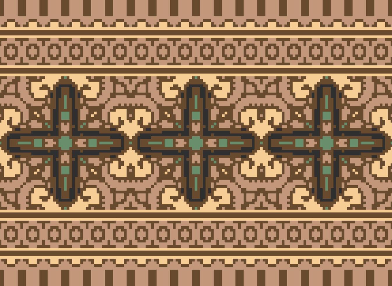 pixel annate attraversare punto tradizionale etnico modello paisley fiore ikat sfondo astratto azteco africano indonesiano indiano senza soluzione di continuità modello per tessuto Stampa stoffa vestito tappeto le tende e sarong vettore