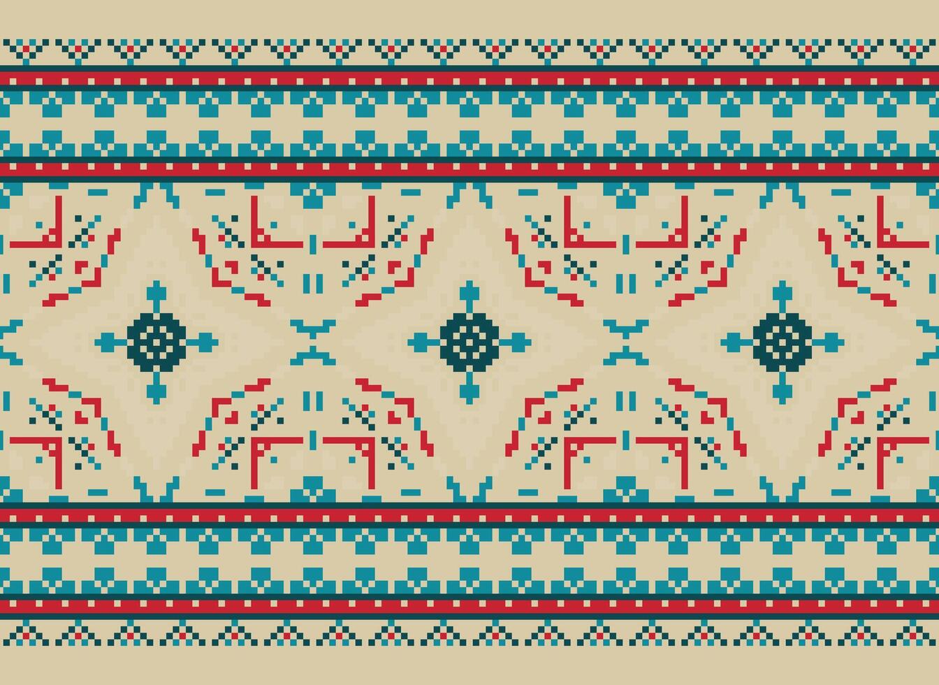 pixel attraversare punto tradizionale etnico modello paisley fiore ikat sfondo astratto azteco africano indonesiano indiano senza soluzione di continuità modello per tessuto Stampa stoffa vestito tappeto le tende e sarong vettore