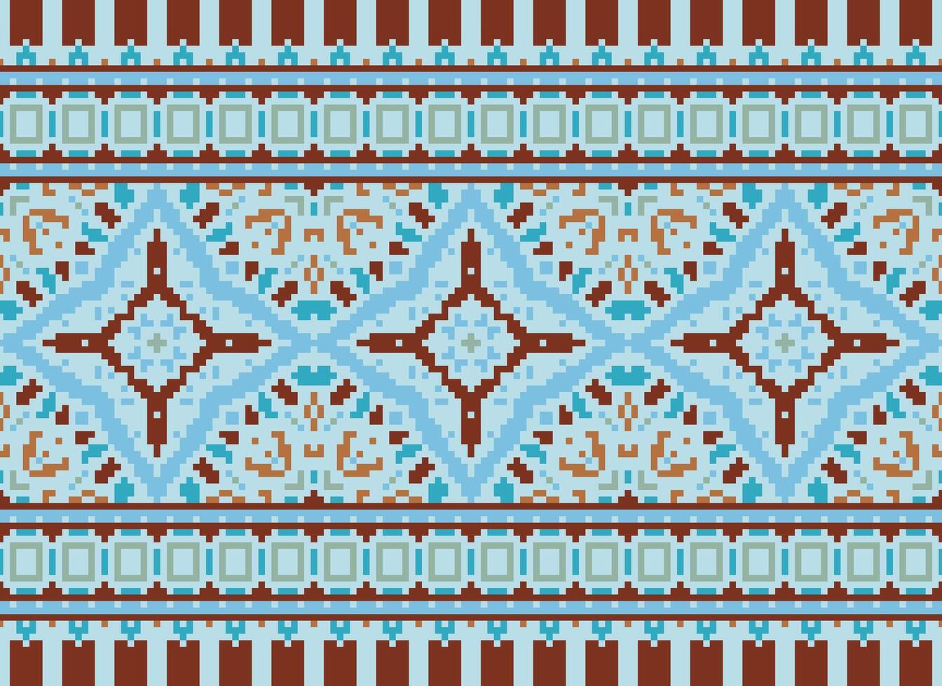 pixel attraversare punto tradizionale etnico modello paisley fiore ikat sfondo astratto azteco africano indonesiano indiano senza soluzione di continuità modello per tessuto Stampa stoffa vestito tappeto le tende e sarong vettore