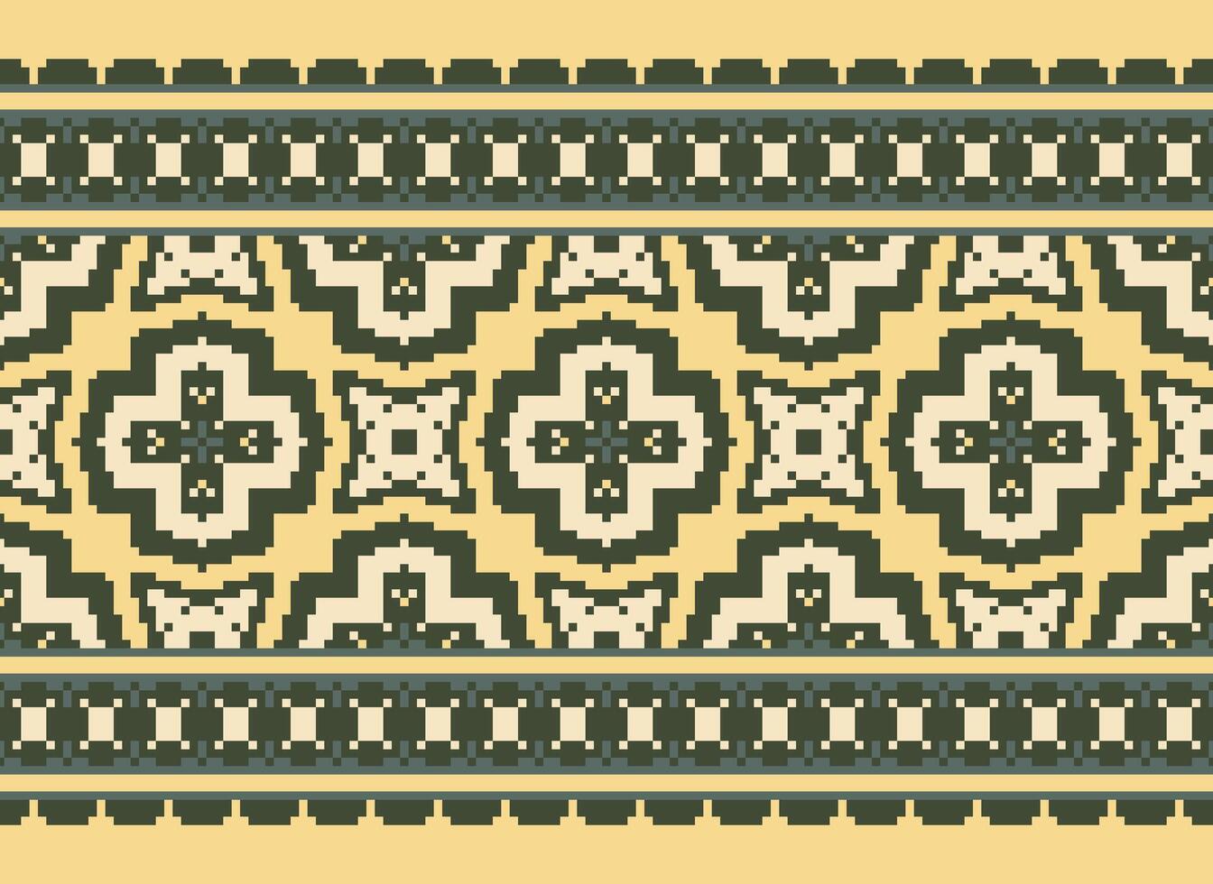 pixel annate attraversare punto tradizionale etnico modello paisley fiore ikat sfondo astratto azteco africano indonesiano indiano senza soluzione di continuità modello per tessuto Stampa stoffa vestito tappeto le tende e sarong vettore