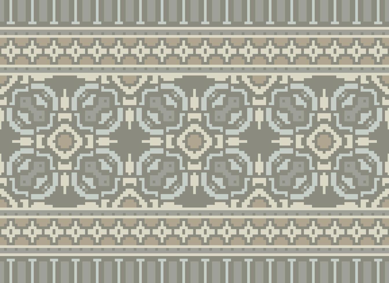 pixel annate attraversare punto tradizionale etnico modello paisley fiore ikat sfondo astratto azteco africano indonesiano indiano senza soluzione di continuità modello per tessuto Stampa stoffa vestito tappeto le tende e sarong vettore