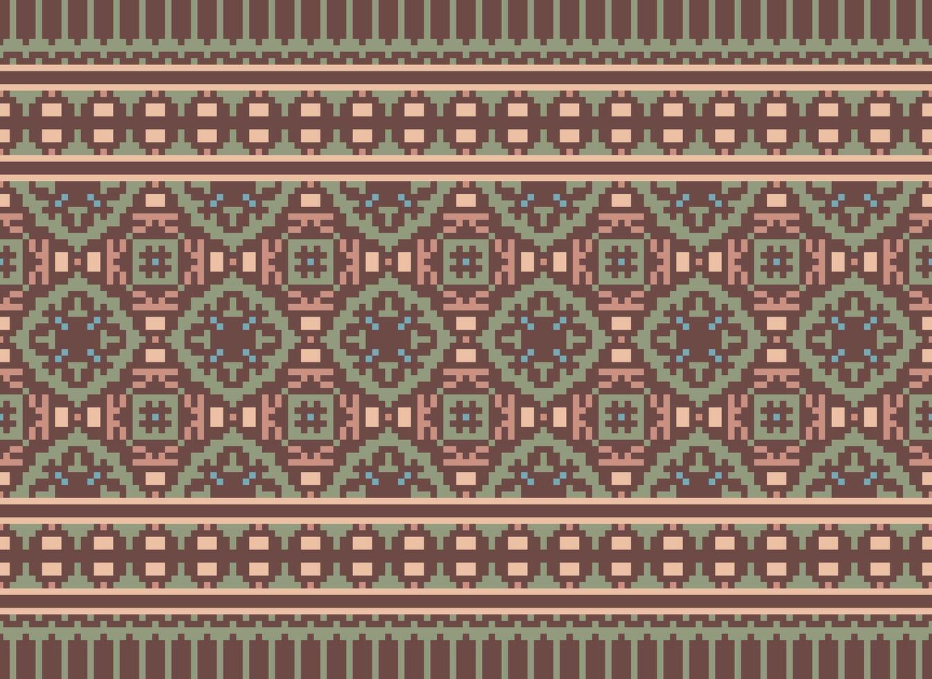 pixel annate attraversare punto tradizionale etnico modello paisley fiore ikat sfondo astratto azteco africano indonesiano indiano senza soluzione di continuità modello per tessuto Stampa stoffa vestito tappeto le tende e sarong vettore