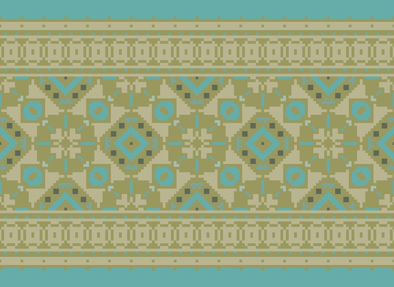 pixel annate attraversare punto tradizionale etnico modello paisley fiore ikat sfondo astratto azteco africano indonesiano indiano senza soluzione di continuità modello per tessuto Stampa stoffa vestito tappeto le tende e sarong vettore