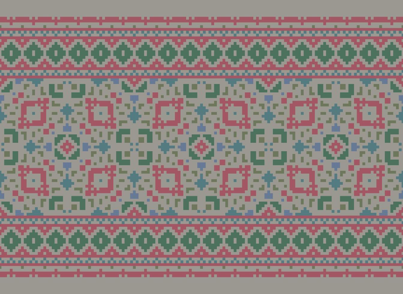 pixel annate attraversare punto tradizionale etnico modello paisley fiore ikat sfondo astratto azteco africano indonesiano indiano senza soluzione di continuità modello per tessuto Stampa stoffa vestito tappeto le tende e sarong vettore