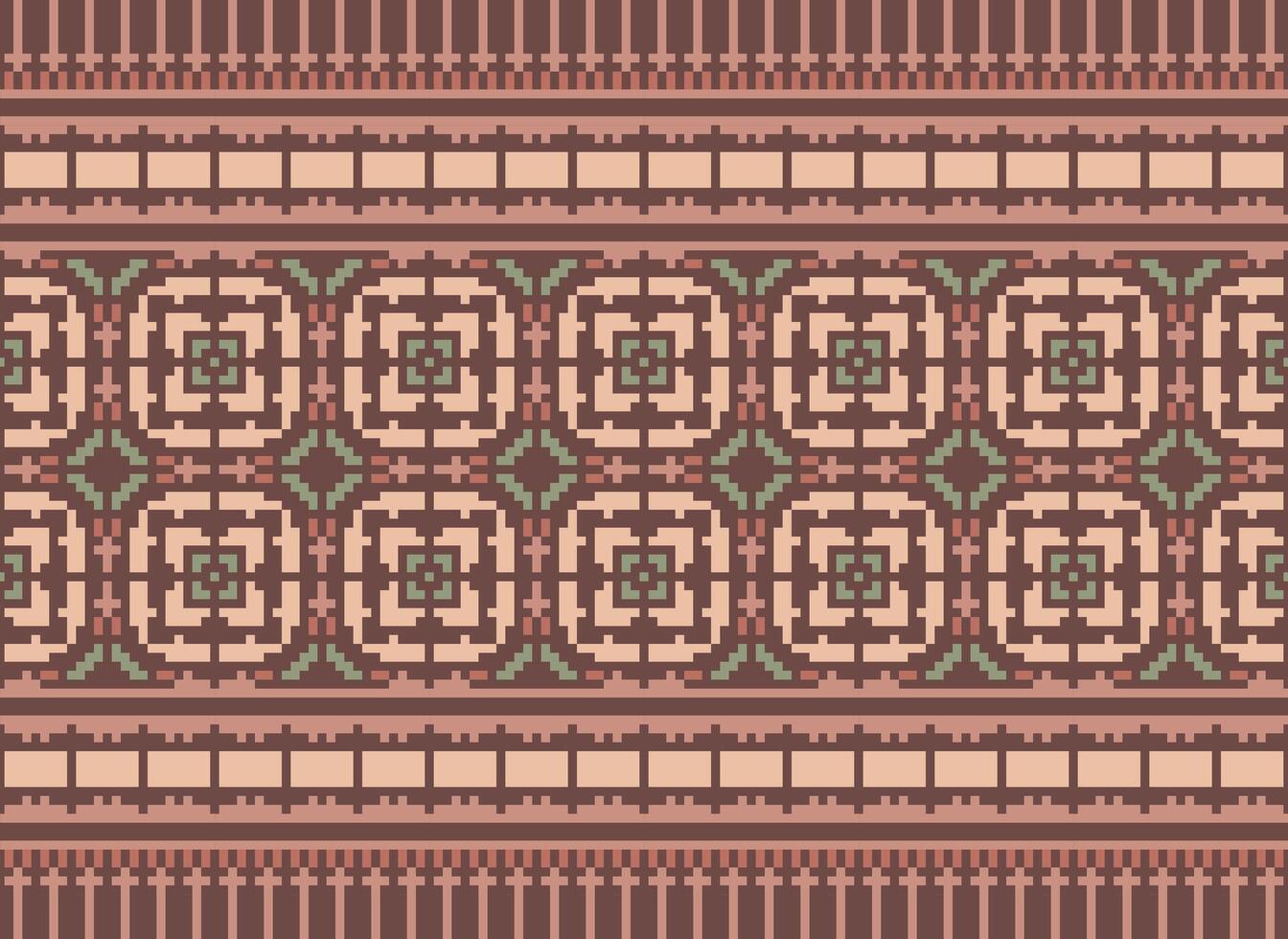 pixel annate attraversare punto tradizionale etnico modello paisley fiore ikat sfondo astratto azteco africano indonesiano indiano senza soluzione di continuità modello per tessuto Stampa stoffa vestito tappeto le tende e sarong vettore