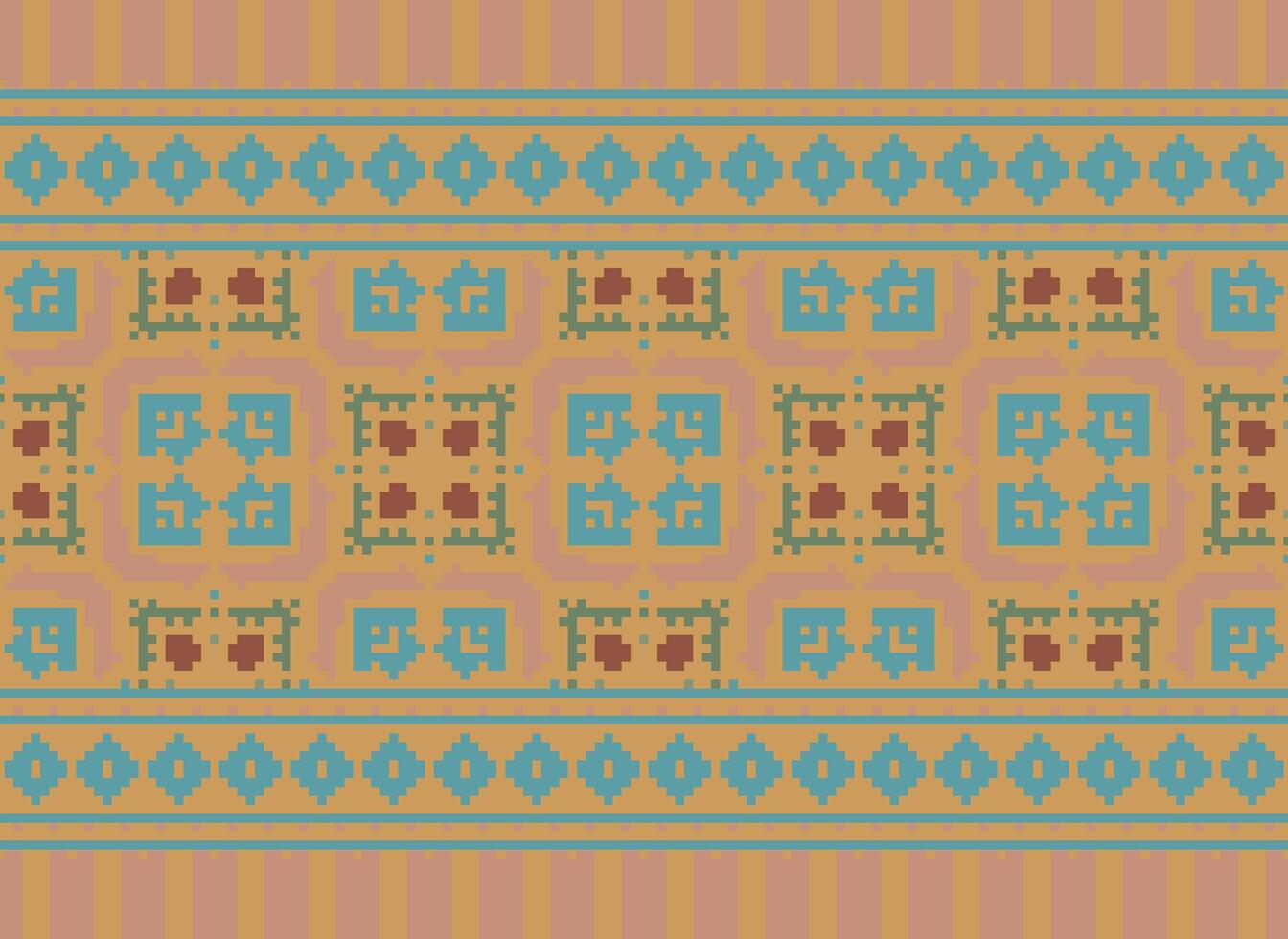 pixel annate attraversare punto tradizionale etnico modello paisley fiore ikat sfondo astratto azteco africano indonesiano indiano senza soluzione di continuità modello per tessuto Stampa stoffa vestito tappeto le tende e sarong vettore