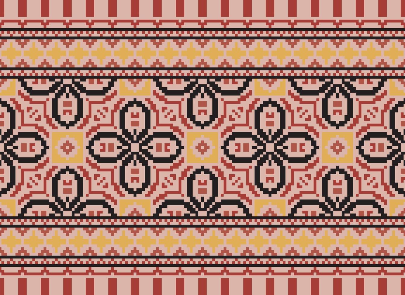 pixel annate attraversare punto tradizionale etnico modello paisley fiore ikat sfondo astratto azteco africano indonesiano indiano senza soluzione di continuità modello per tessuto Stampa stoffa vestito tappeto le tende e sarong vettore