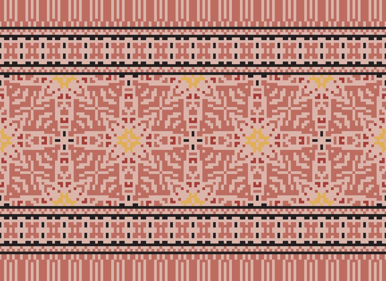 pixel annate attraversare punto tradizionale etnico modello paisley fiore ikat sfondo astratto azteco africano indonesiano indiano senza soluzione di continuità modello per tessuto Stampa stoffa vestito tappeto le tende e sarong vettore