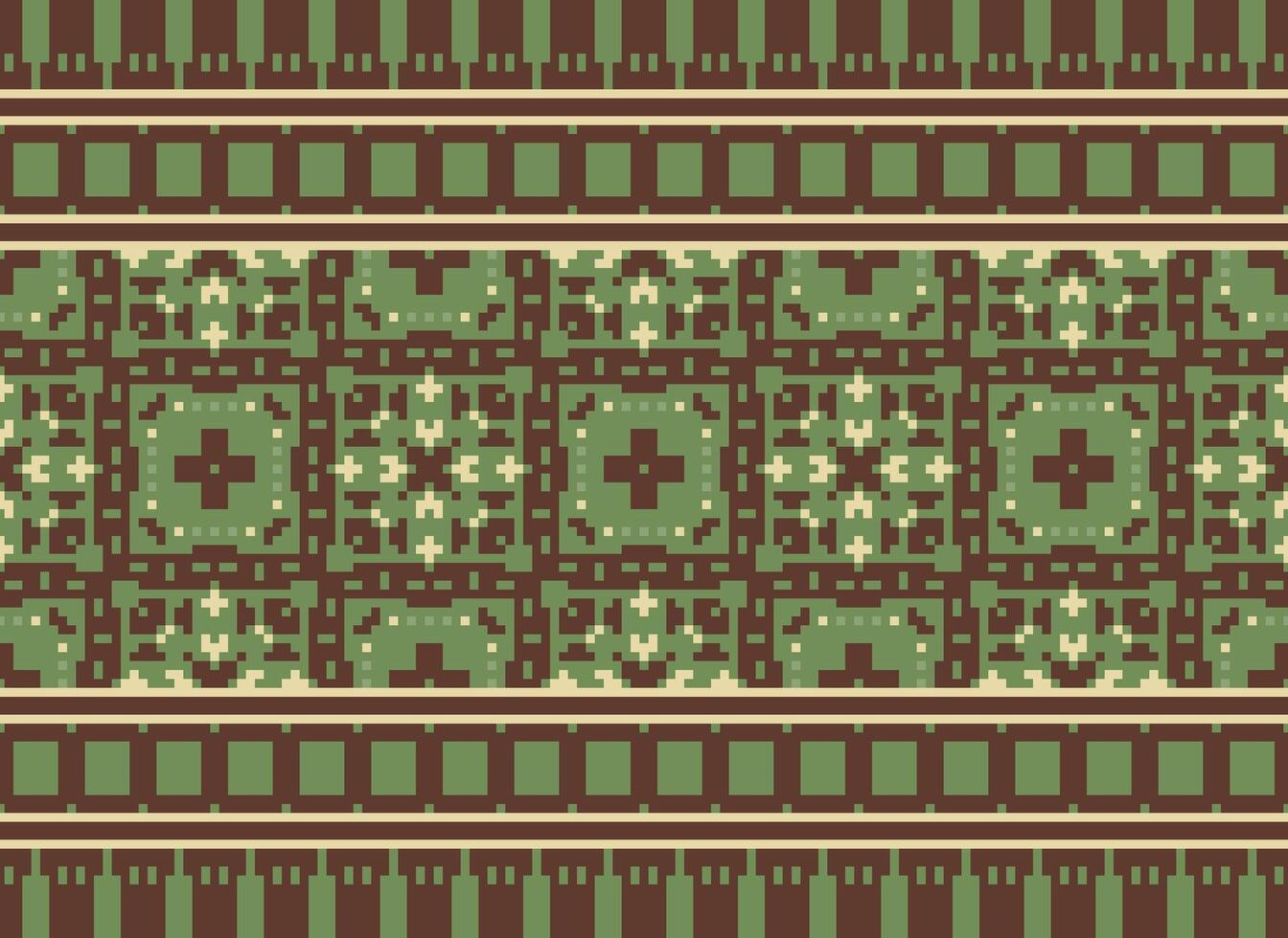 pixel annate attraversare punto tradizionale etnico modello paisley fiore ikat sfondo astratto azteco africano indonesiano indiano senza soluzione di continuità modello per tessuto Stampa stoffa vestito tappeto le tende e sarong vettore