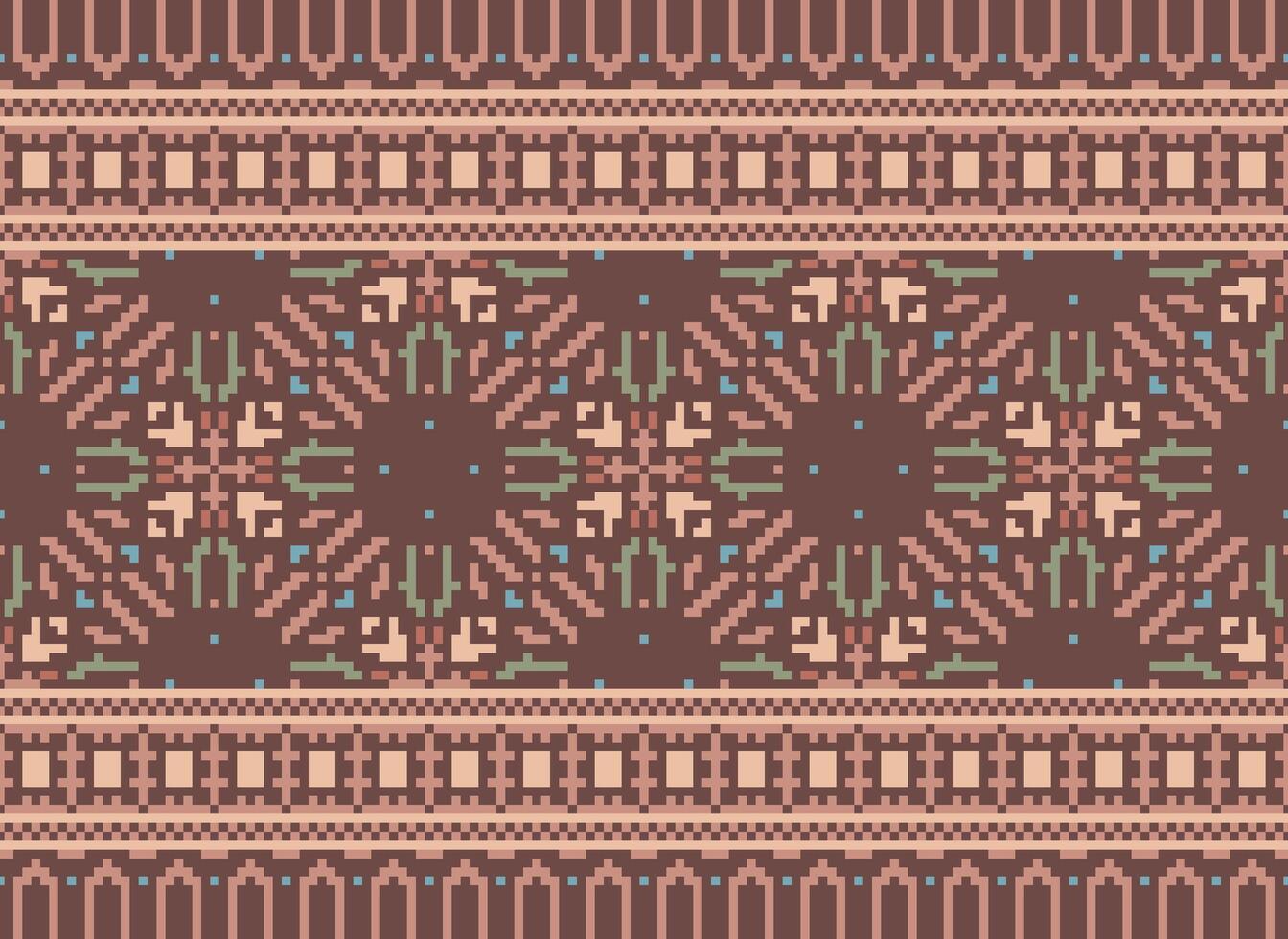 pixel annate attraversare punto tradizionale etnico modello paisley fiore ikat sfondo astratto azteco africano indonesiano indiano senza soluzione di continuità modello per tessuto Stampa stoffa vestito tappeto le tende e sarong vettore