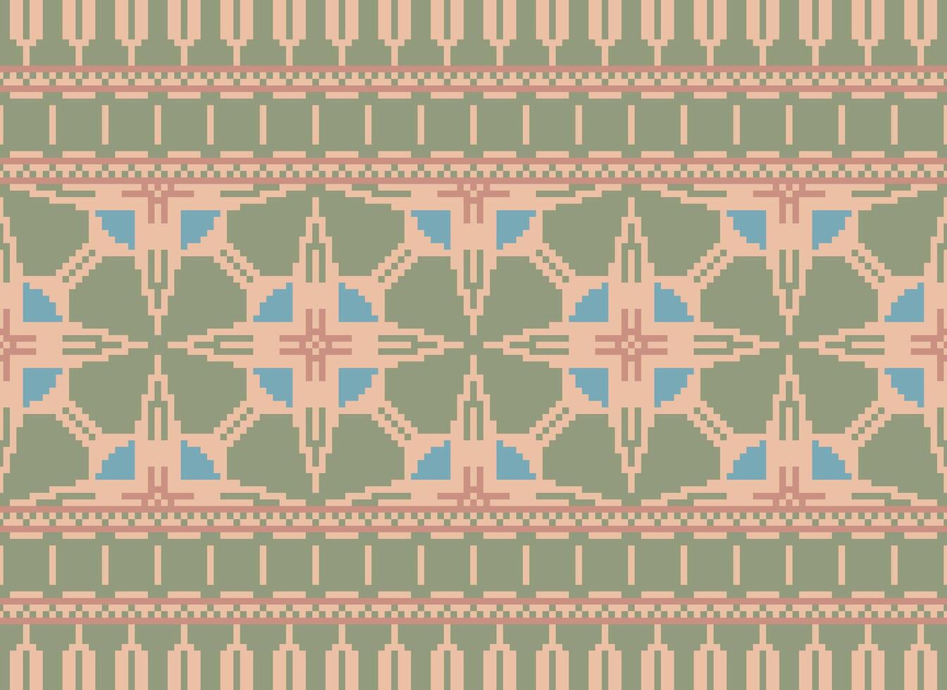 pixel annate attraversare punto tradizionale etnico modello paisley fiore ikat sfondo astratto azteco africano indonesiano indiano senza soluzione di continuità modello per tessuto Stampa stoffa vestito tappeto le tende e sarong vettore