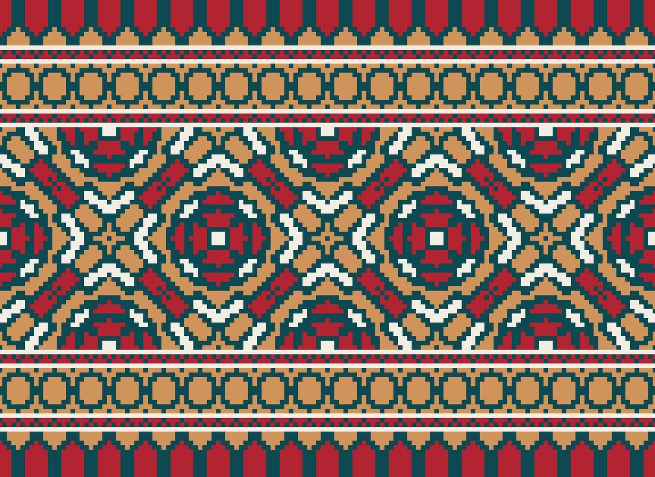 geometrico etnico modello. pixel modello. design per vestiario, tessuto, sfondo, sfondo, avvolgere, batik. maglieria, ricamo stile. azteco geometrico arte ornamento Stampa. vettore illustrazione.