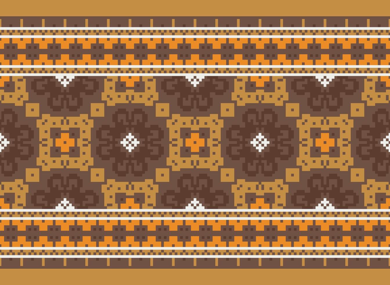 geometrico etnico modello. pixel modello. design per vestiario, tessuto, sfondo, sfondo, avvolgere, batik. maglieria, ricamo stile. azteco geometrico arte ornamento Stampa. vettore illustrazione.