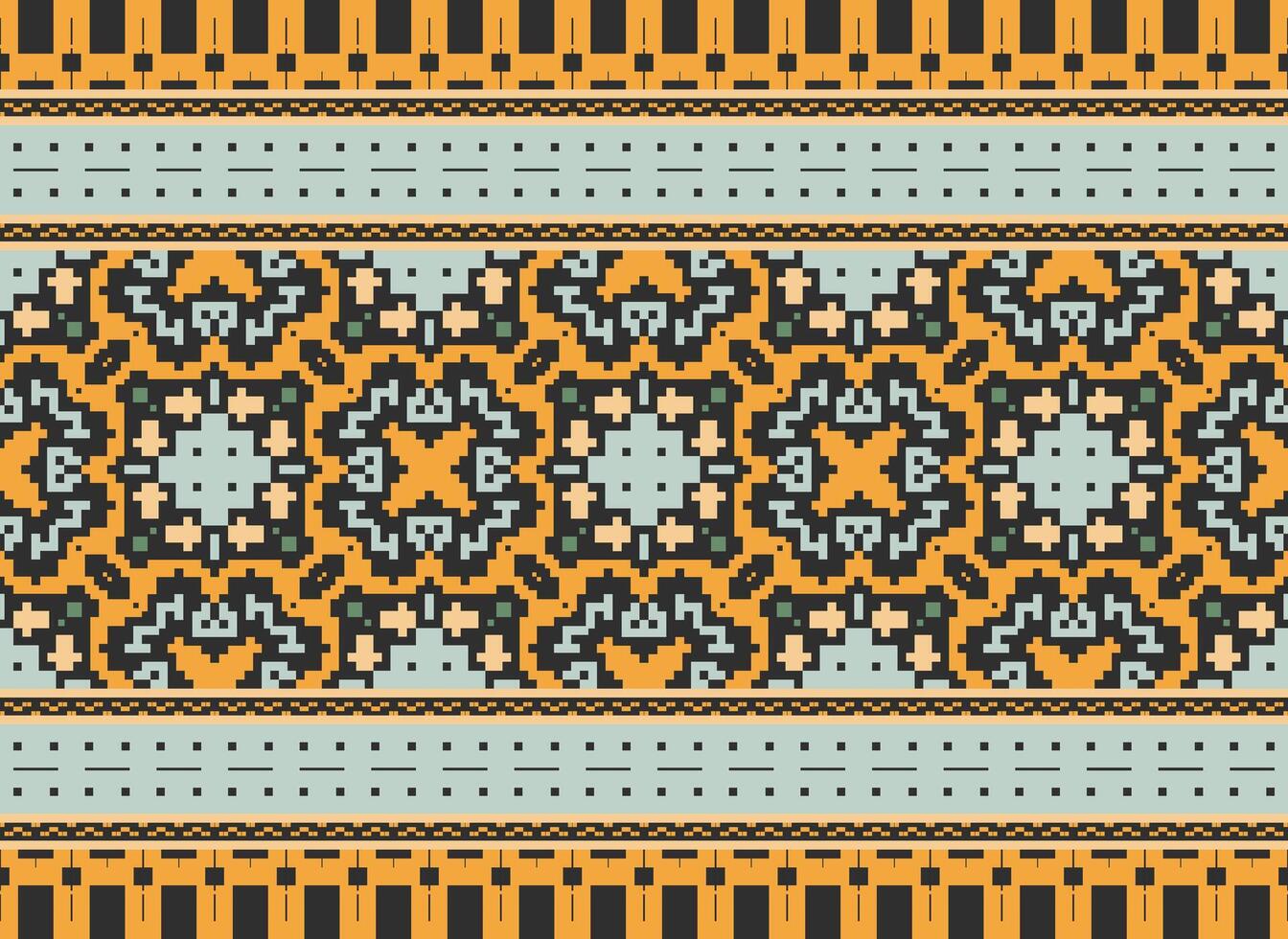 geometrico etnico modello. pixel modello. design per vestiario, tessuto, sfondo, sfondo, avvolgere, batik. maglieria, ricamo stile. azteco geometrico arte ornamento Stampa. vettore illustrazione.