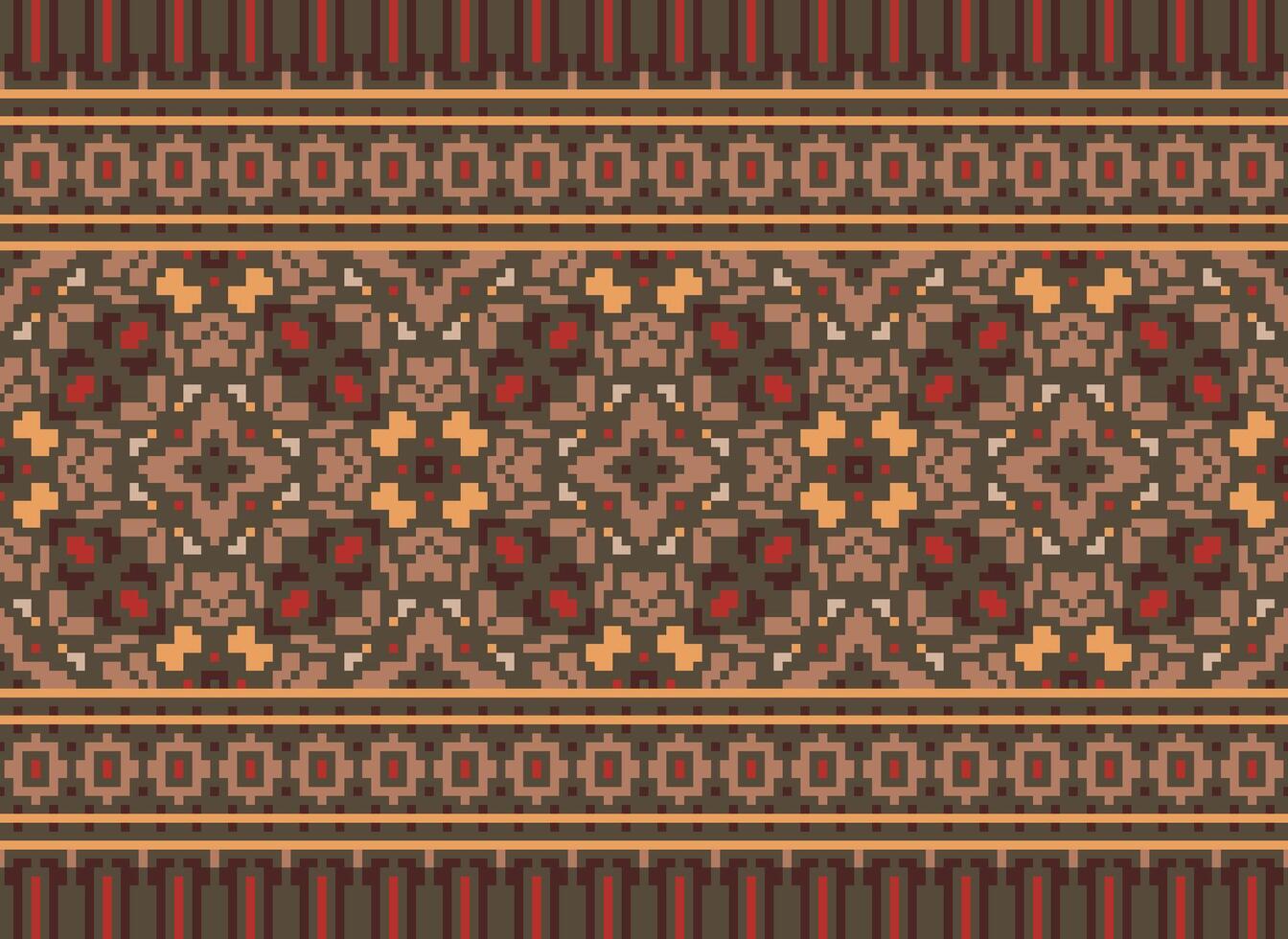 pixel annate attraversare punto tradizionale etnico modello paisley fiore ikat sfondo astratto azteco africano indonesiano indiano senza soluzione di continuità modello per tessuto Stampa stoffa vestito tappeto le tende e sarong vettore