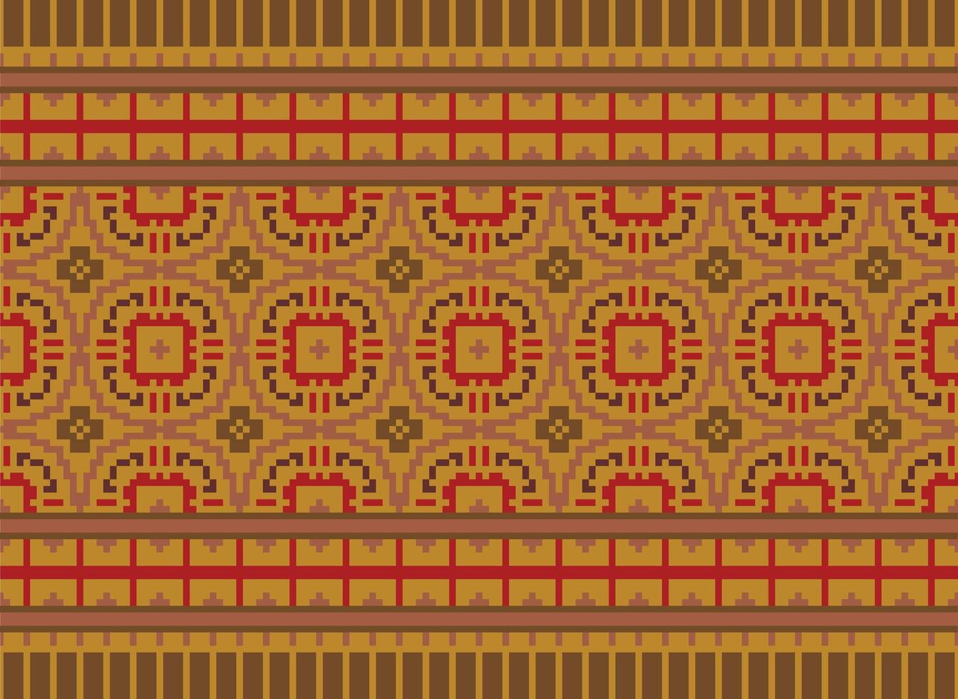 pixel annate attraversare punto tradizionale etnico modello paisley fiore ikat sfondo astratto azteco africano indonesiano indiano senza soluzione di continuità modello per tessuto Stampa stoffa vestito tappeto le tende e sarong vettore