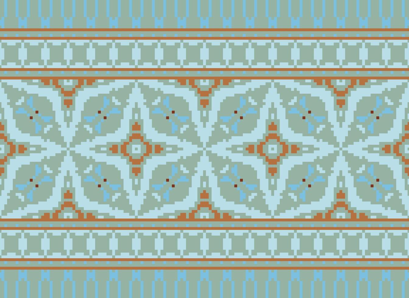 pixel etnico modello vettore sfondo. senza soluzione di continuità modello tradizionale, design per sfondo, sfondo, batik, tessuto, tappeto, vestiario, avvolgere, e tessile.etnico modello vettore illustrazione.