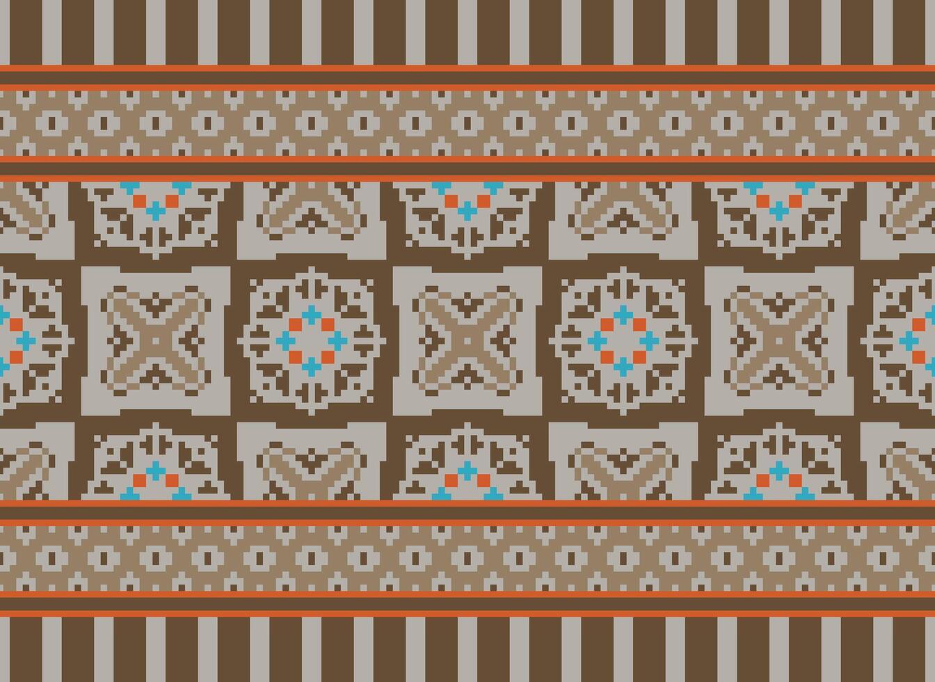 pixel annate attraversare punto tradizionale etnico modello paisley fiore ikat sfondo astratto azteco africano indonesiano indiano senza soluzione di continuità modello per tessuto Stampa stoffa vestito tappeto le tende e sarong vettore