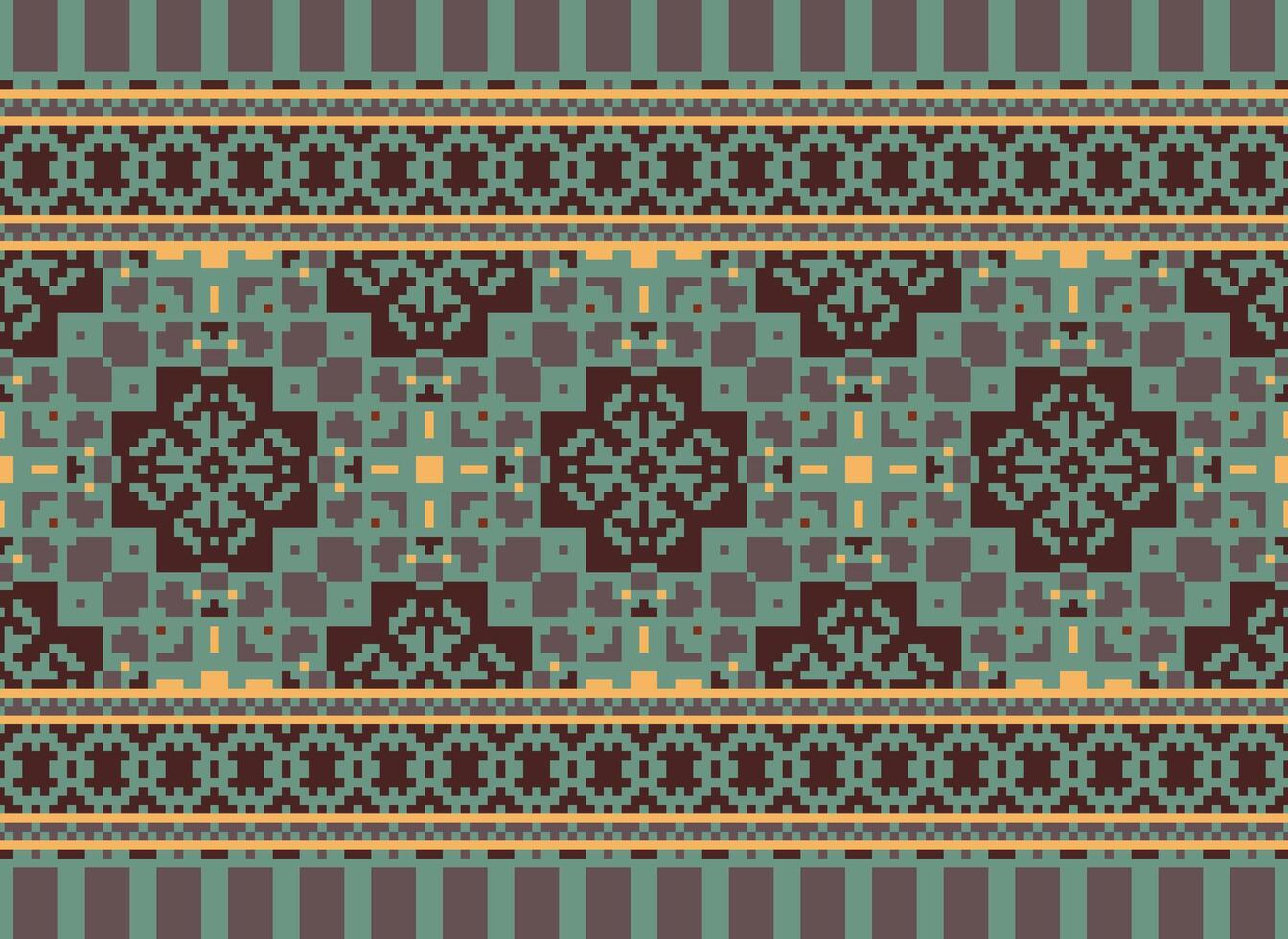 pixel attraversare punto tradizionale etnico modello paisley fiore ikat sfondo astratto azteco africano indonesiano indiano senza soluzione di continuità modello per tessuto Stampa stoffa vestito tappeto le tende e sarong vettore