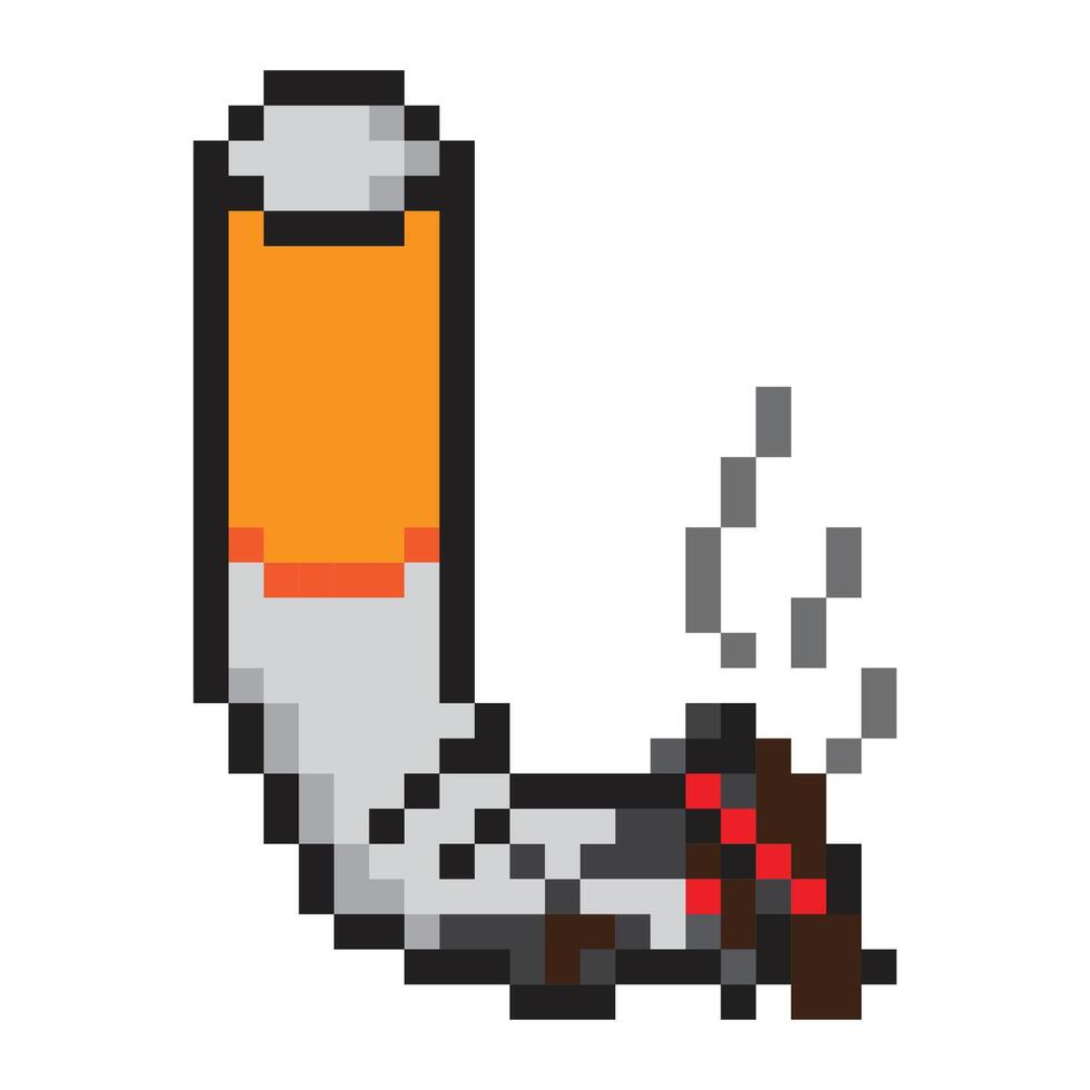 sigaretta culo con pixel arte stile vettore