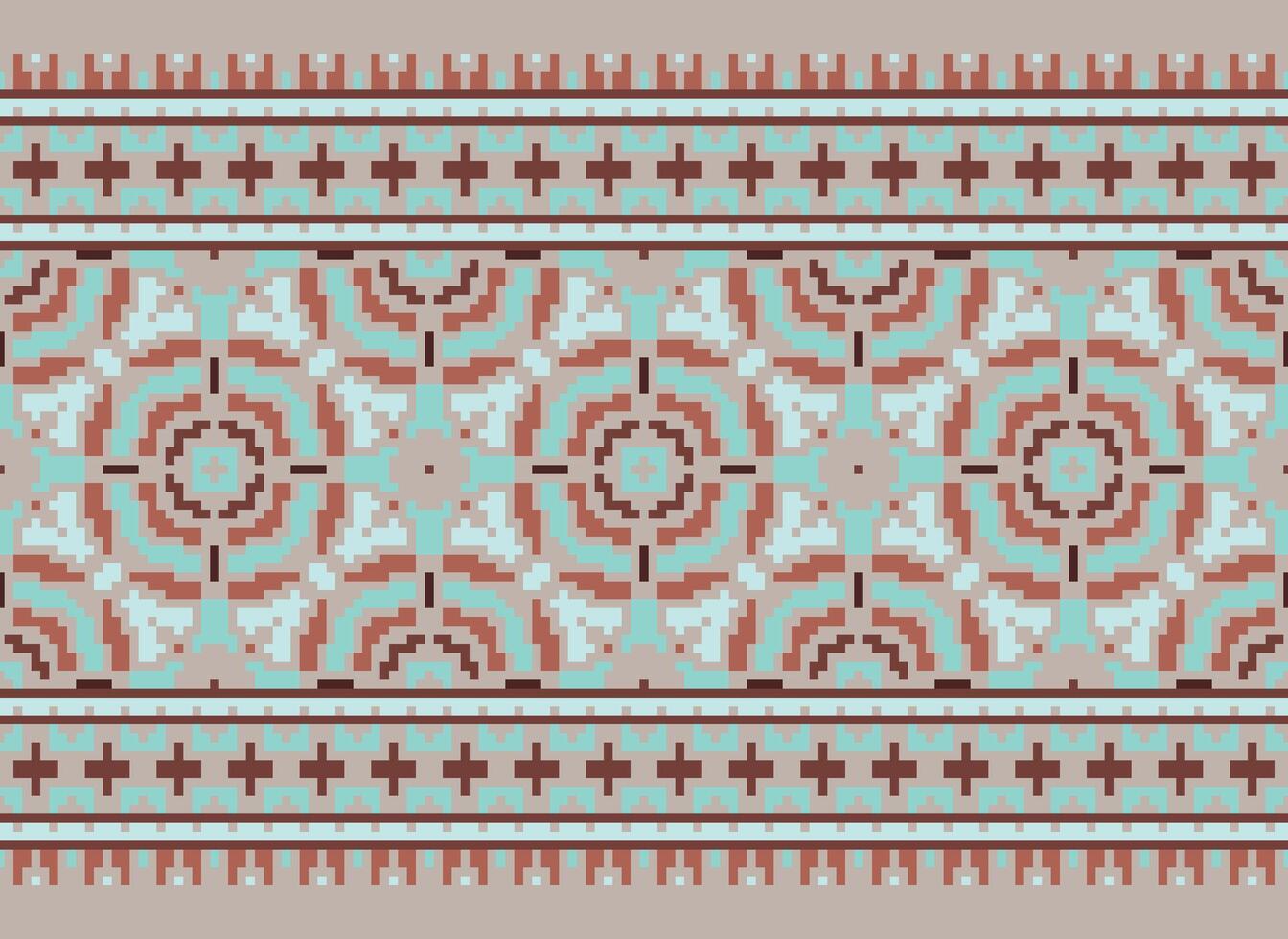 pixel etnico geometrico tessuto modello attraversare punto.ikat ricamo etnico orientale pixel modello blu sfondo. astratto, vettore, illustrazione. trama, abbigliamento, cornice, decorazione, motivi, seta sfondo. vettore