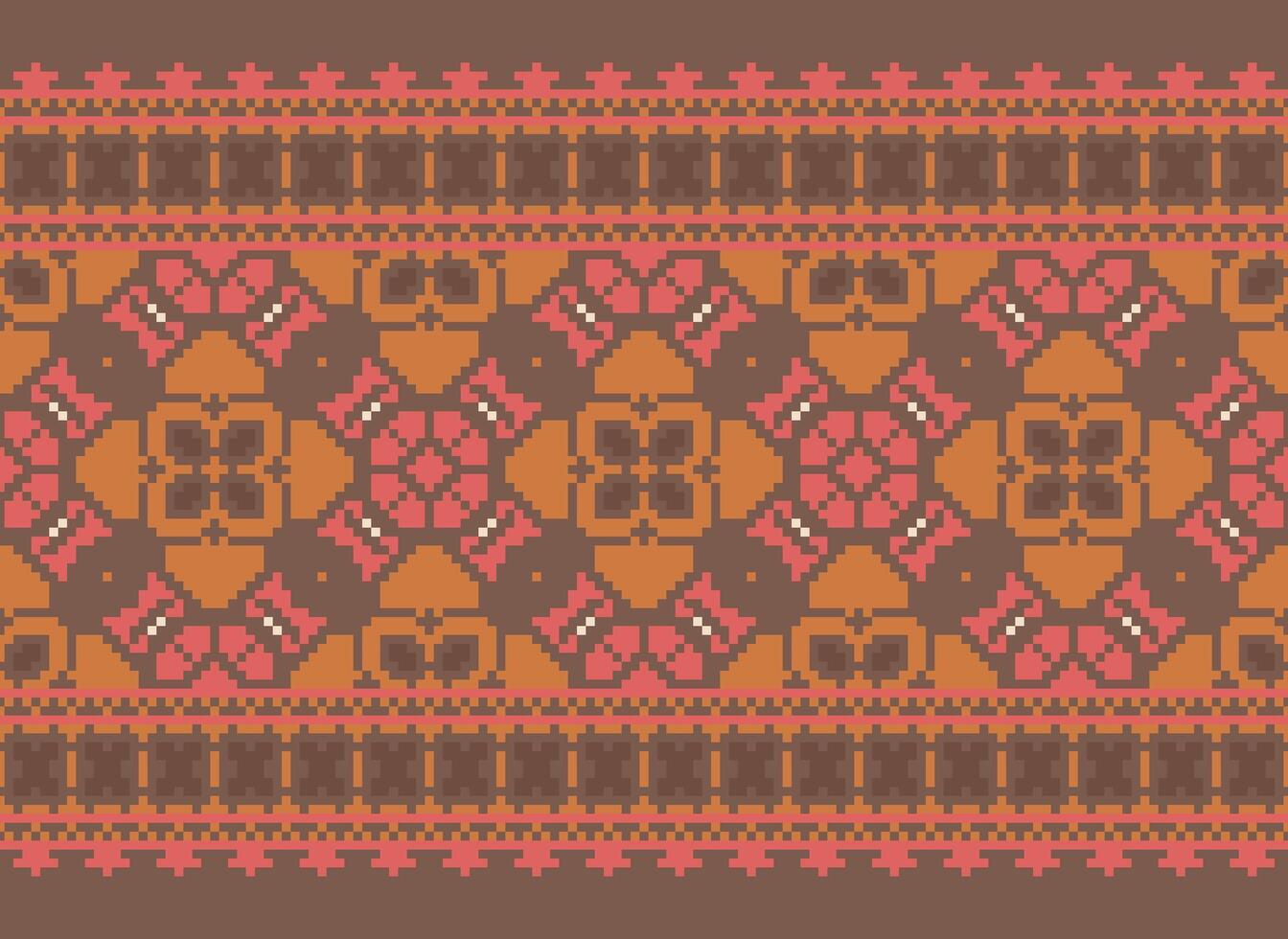 pixel attraversare punto tradizionale etnico modello paisley fiore ikat sfondo astratto azteco africano indonesiano indiano senza soluzione di continuità modello per tessuto Stampa stoffa vestito tappeto le tende e sarong vettore