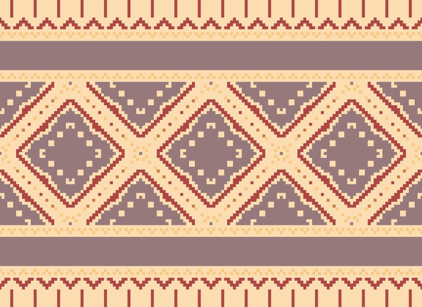 pixel ikat e attraversare punto geometrico senza soluzione di continuità modello etnico orientale tradizionale. azteco stile illustrazione design per tappeto, sfondo, vestiario, avvolgere, batik. vettore