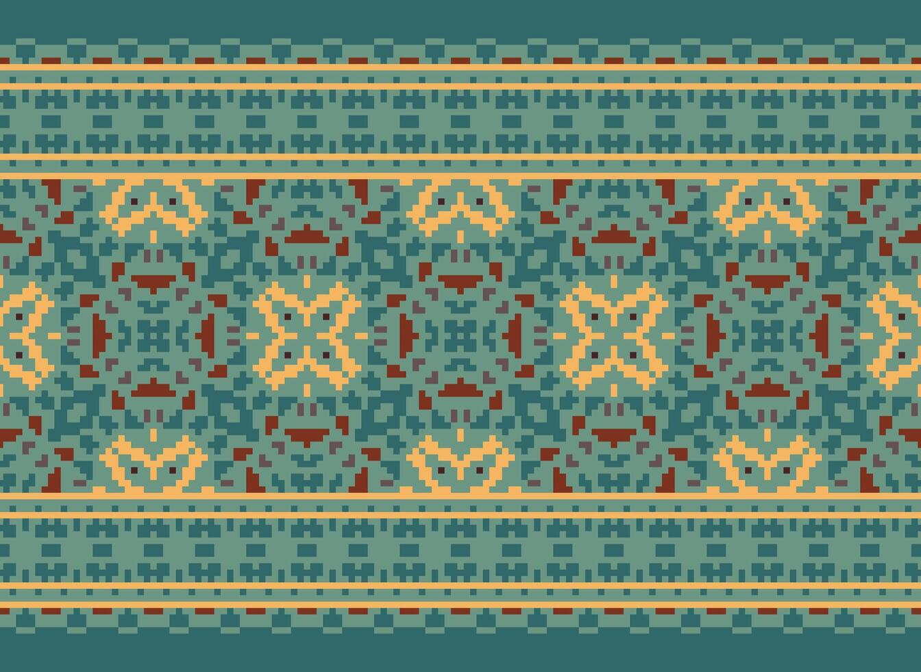 pixel attraversare punto tradizionale etnico modello paisley fiore ikat sfondo astratto azteco africano indonesiano indiano senza soluzione di continuità modello per tessuto Stampa stoffa vestito tappeto le tende e sarong vettore