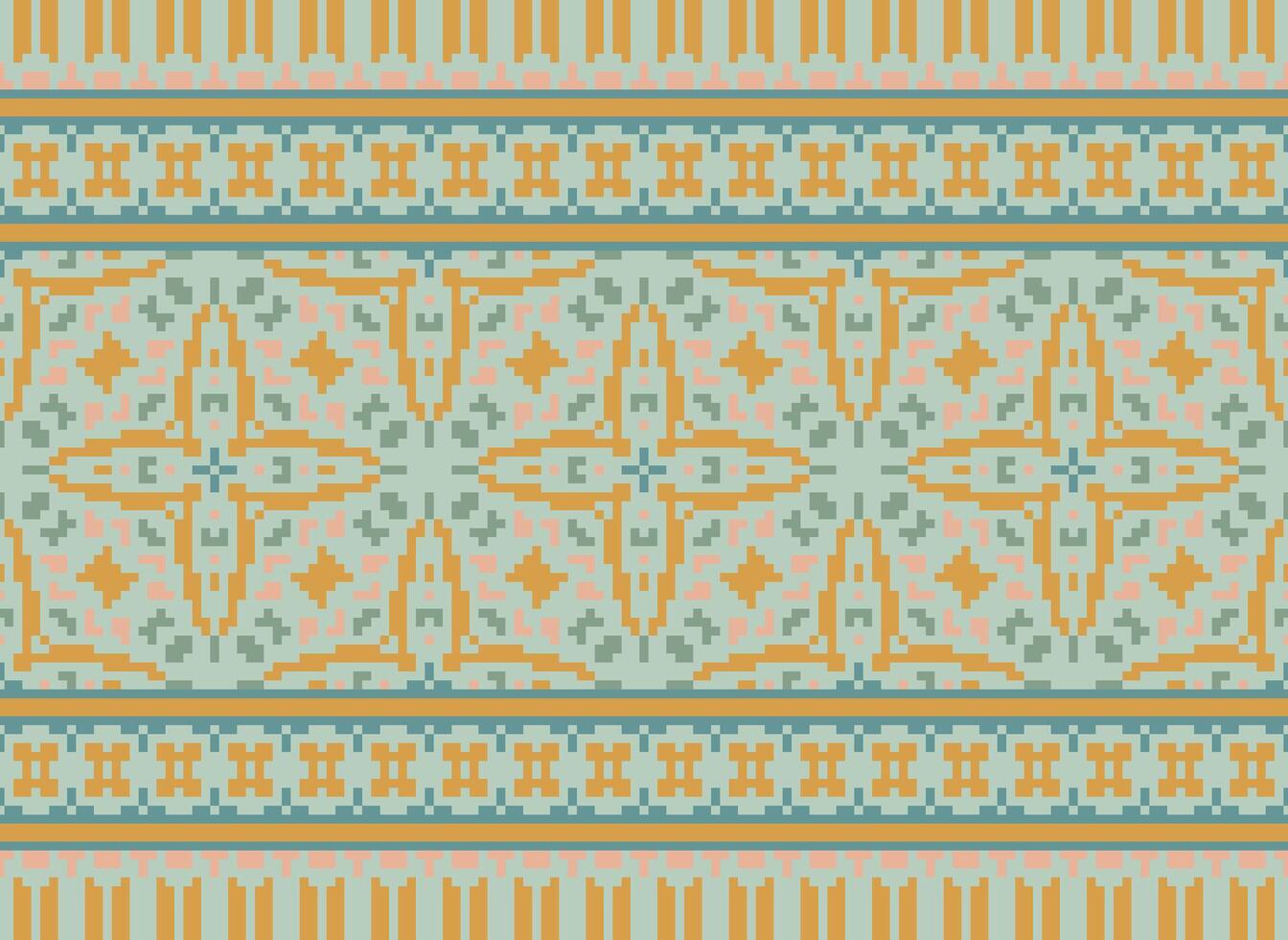 pixel attraversare punto tradizionale etnico modello paisley fiore ikat sfondo astratto azteco africano indonesiano indiano senza soluzione di continuità modello per tessuto Stampa stoffa vestito tappeto le tende e sarong vettore